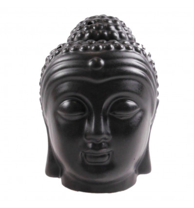 Brule profumo testa del Buddha Zen in ceramica artigianale nero