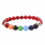 Bracelet 7 chakras in red Agate and 7-precious stones.