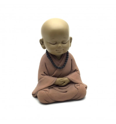 Bébé Bouddha zen. Statuette figurine bébé moine bouddhiste enfant.
