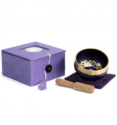 Tibetan singing bowl - Purple gift box - Coronal Chakra