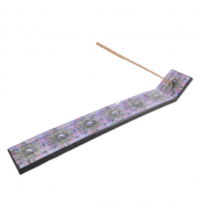 Porte-encens Yin Yang floral, mosaïque de verre. Pour bâtons.