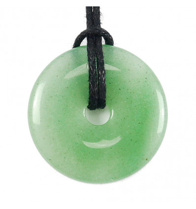 Chinese Donut Pi Natural Aventurine + cord. Pendenitf or bracelet