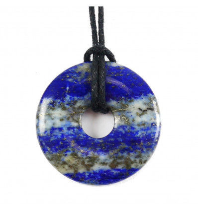 Donuts Pi Chinese Lapis Lazuli + cord. Pendenitf or bracelet