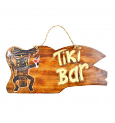 Large plaque / sign wooden "Tiki Bar" 50cm handcrafted.