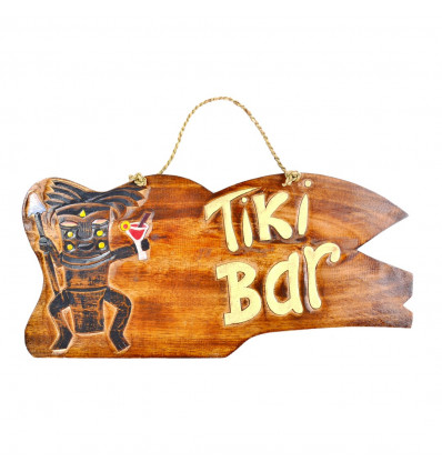 Grande targa / cartello in legno "Tiki Bar" 50cm a mano.
