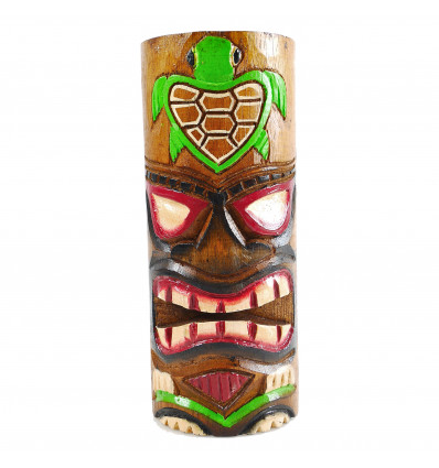 Totem Tiki in legno lavorato artigianalmente. Modello tartaruga 25cm. Trofeo dell'avventura.