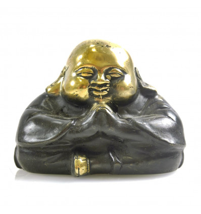 Bouddha Rieur Chinois Statuette Artisanale en Bronze Déco d'Asie H6cm