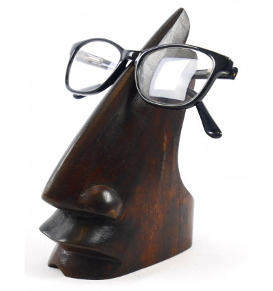Porte-lunettes présentoir à lunettes original en bois sculpté main.