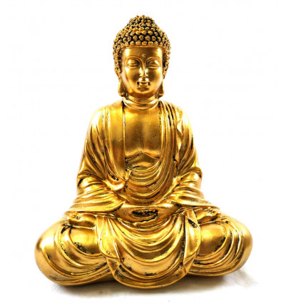 Statue reclining Buddha golden 22cm.