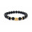Bracelet en Onyx naturel + perle Bouddha dorée. Livraison gratuite. 