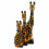Set of 3 Statues Giraffe Wooden Deco Savannah Safari Craft glued