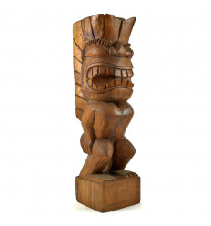 Totem Tiki Polynésien 50cm en Bois Exotique Fabriqué Artisanalement