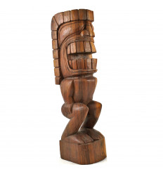 Statua Tiki Kamalo 50cm in legno esotico Suar intagliato a mano