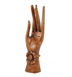 Hand of Buddha / Door-rings of exotic wood brown H20cm