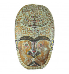 Grande maschera africana in legno di 65 cm intagliata e dipinta a mano