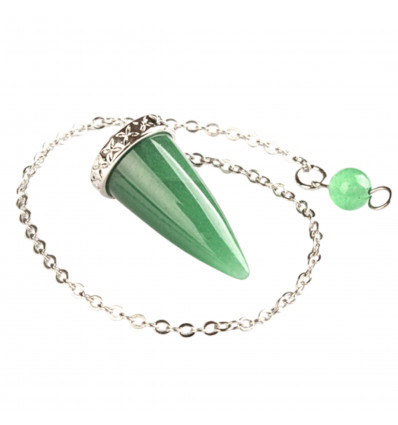 Pendulum in green aventurine, novice dowsing, feng shui energy.