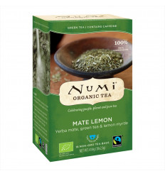 Maté Lemon Numi Tea, Yerba Mate and Organic Green Tea Drink without GMO