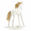 Wooden rocking horse 40cm - Limed white finish - back view