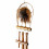 Handmade wind chime in bamboo and coconut décor Owl - Owl seen from the back