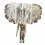 Large elephant head in carved and hand painted wood - Carved ears -Wall trophy XL 80cm - Back view