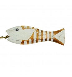 Decorative garland 5 white wooden fish