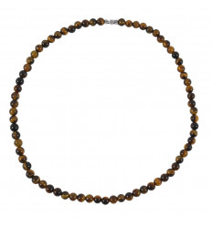 Choker / pearl necklace in natural Tiger Eye - 6mm balls