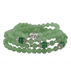 Bracelet Mala 108 beads rose Quartz, Amethyst & pearl Buddha.
