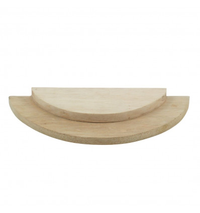 Vassoio presentazione 1/2 cerchio - Espositore gioielli 2 livelli in legno grezzo