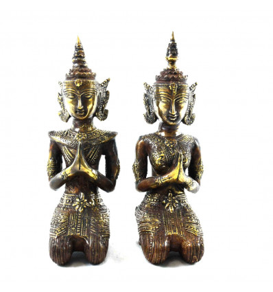 Statuettes Couple Rama et Sita en Bronze 20cm. Divinités Hindoues - couple