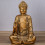 Statuette Bodhi or assis finition dorée patinée 14cm