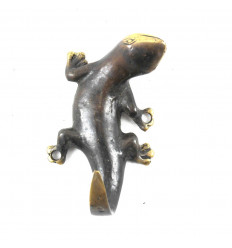 Gancio a muro, appendiabiti Gecko / Salamander 1 gancio in bronzo massiccio. Creazione artigianale