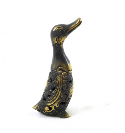 Duck Statuette in Solid Bronze - Handcrafted 10cm