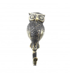 Wall hook, Owl / Owl coat rack 1 hook in Solid Bronze. Artisanal creation