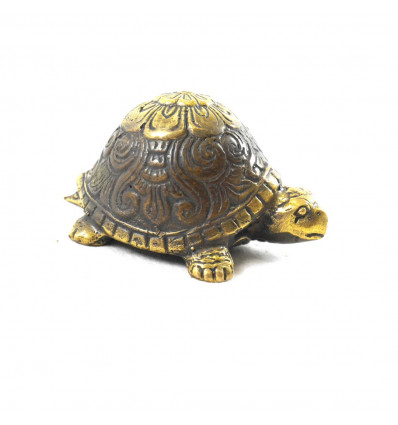 8cm Solid Bronze Earth Turtle Statuette - Rounded back model - Side view