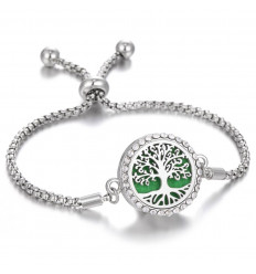 Bracelet Aromathérapie avec diffuseur de parfum - Motif arbre de vie