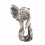 Wooden elephant head 40cm, wall hunting trophy - Size M