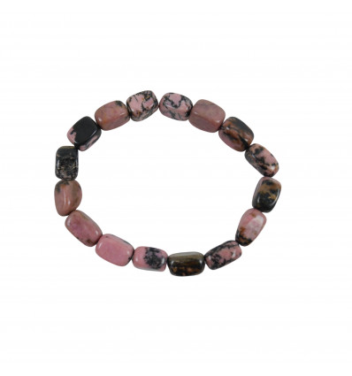 Natural Rhodonite Bracelet, Tumbled Stones, 6 to 8mm AAA Quality