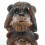 Les 3 singes de la sagesse XL. Statue en bois marron 40cm - Zoom 1