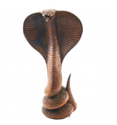 Grande Statua del Serpente / Cobra 50cm legno intagliato - faccia