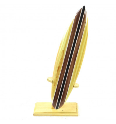 Planche de surf en bois 30cm - Décoration à poser - coloris beige - face