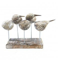 Uccelli / Gabbiani in legno patinato - Decorazione marina da posare - viso