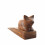 Cale-porte chat en bois marron sculpté à la main - 3/4