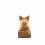 Cale-porte chat en bois brut sculpté à la main - face