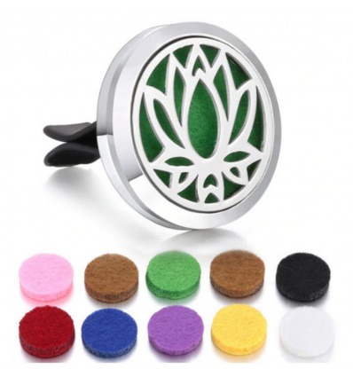 Clip-on Car Perfume Diffuser + 10 Blotting Papers - Silver Mandala Model