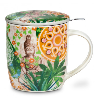 Mug infuseur à thé 400ml décor fleur de vie