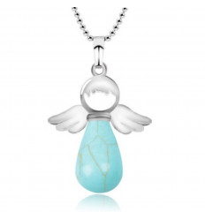 "My Guardian Angel" necklace in turquoise Howlite