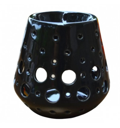 Brule parfum / Photophore "Loob" en ceramique noire