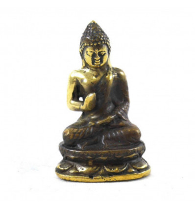 Mini statuetta di Buddha Abhaya Mudra in bronzo
