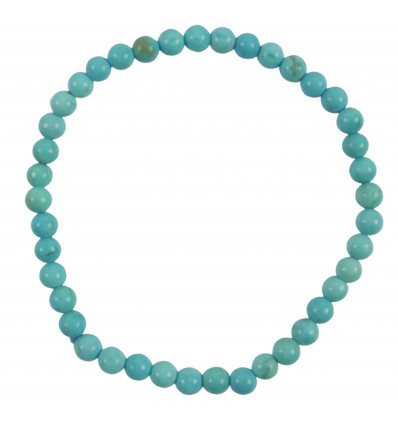 Bracciale turchese (howlite blu) - palline da 4 mm