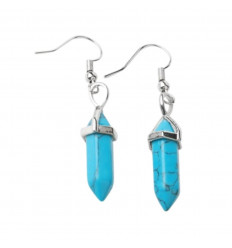 Pointes dying earrings in Howlite Turquoise